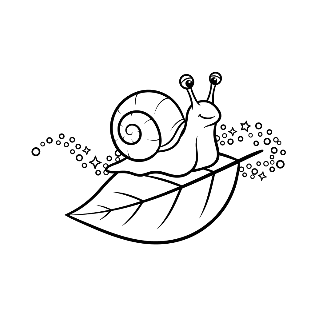 Tiny Snail with Sparkly Trail Coloring Page