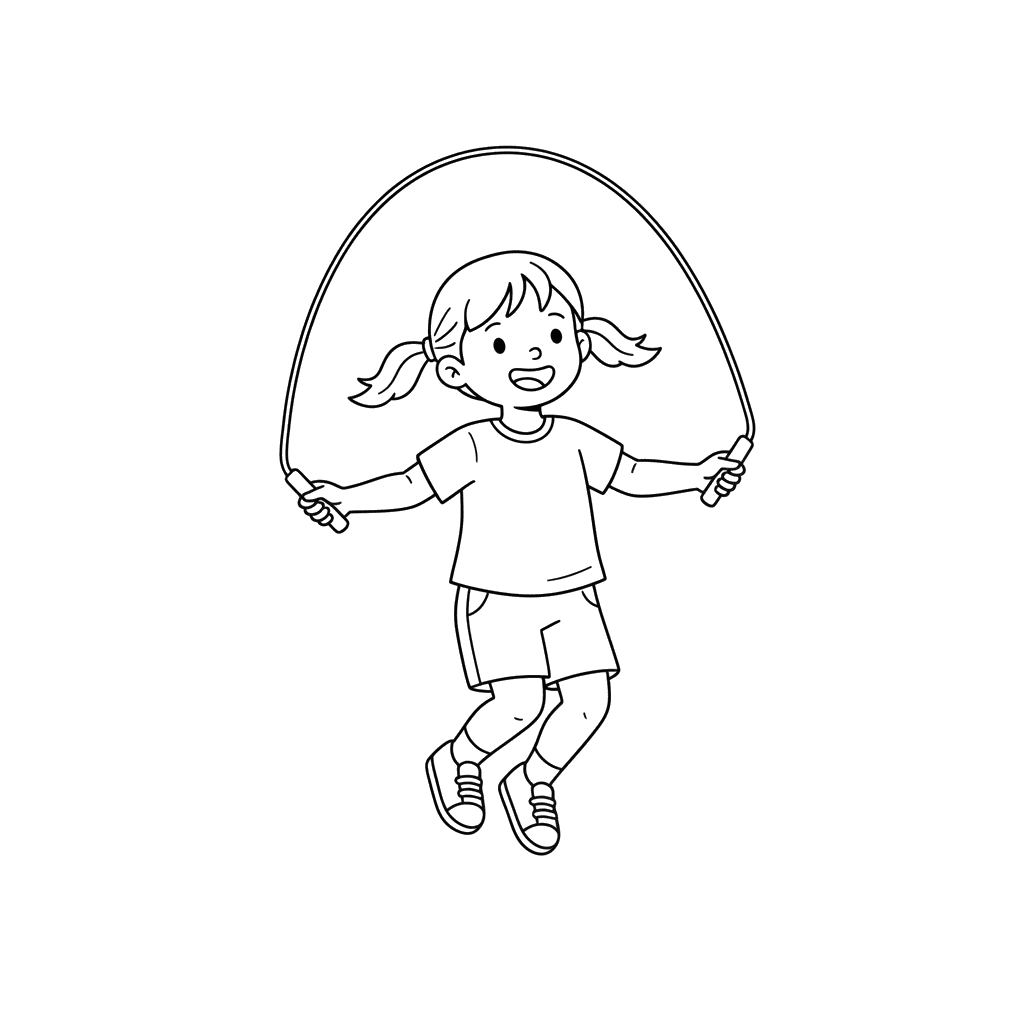 Children Jumping Rope Coloring Page