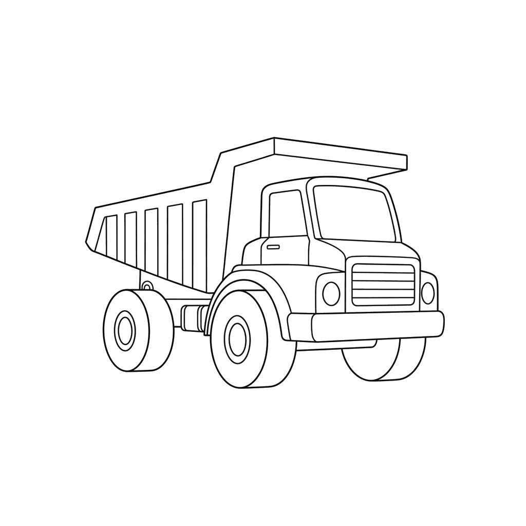 Dump Truck Coloring Page