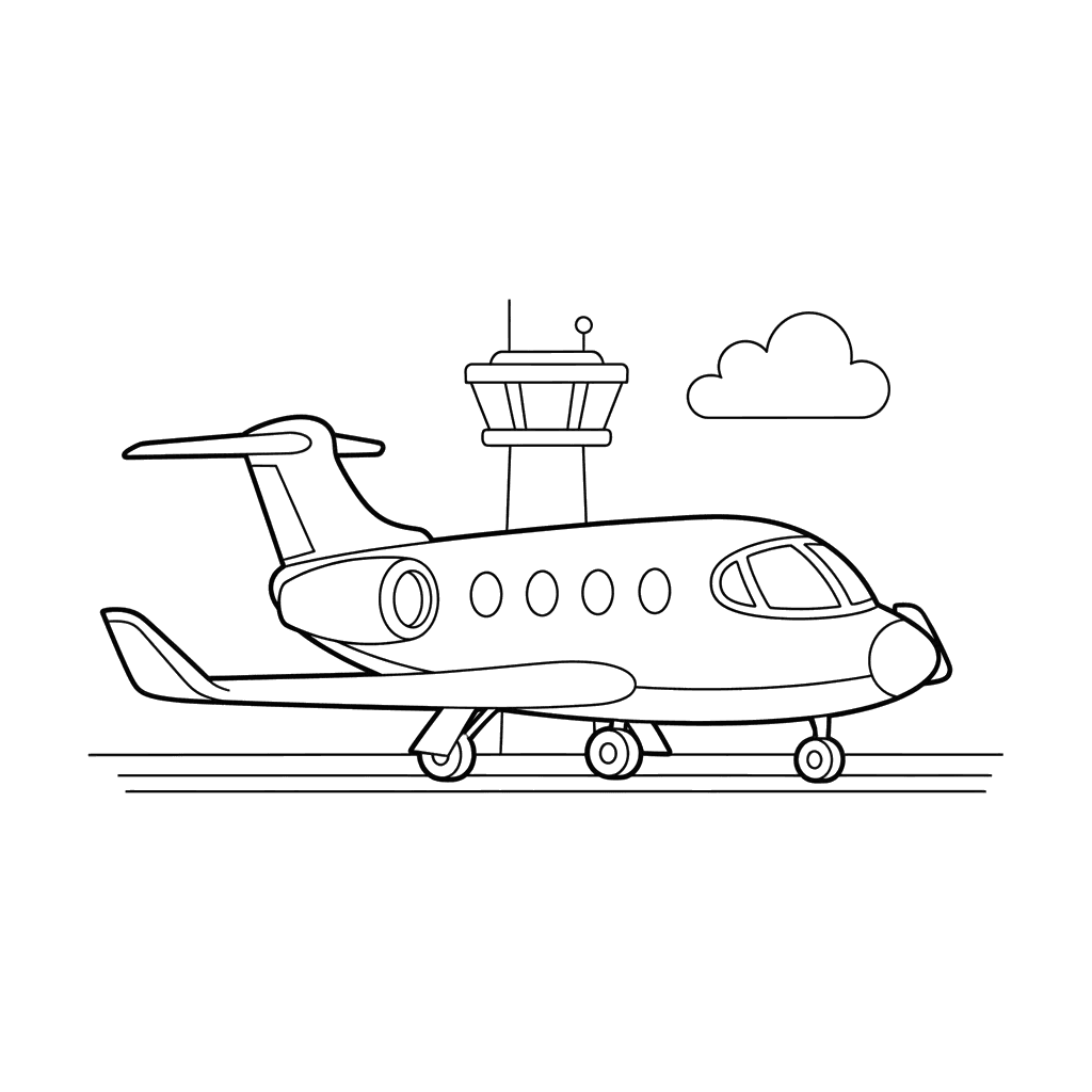 Private Jet Coloring Page
