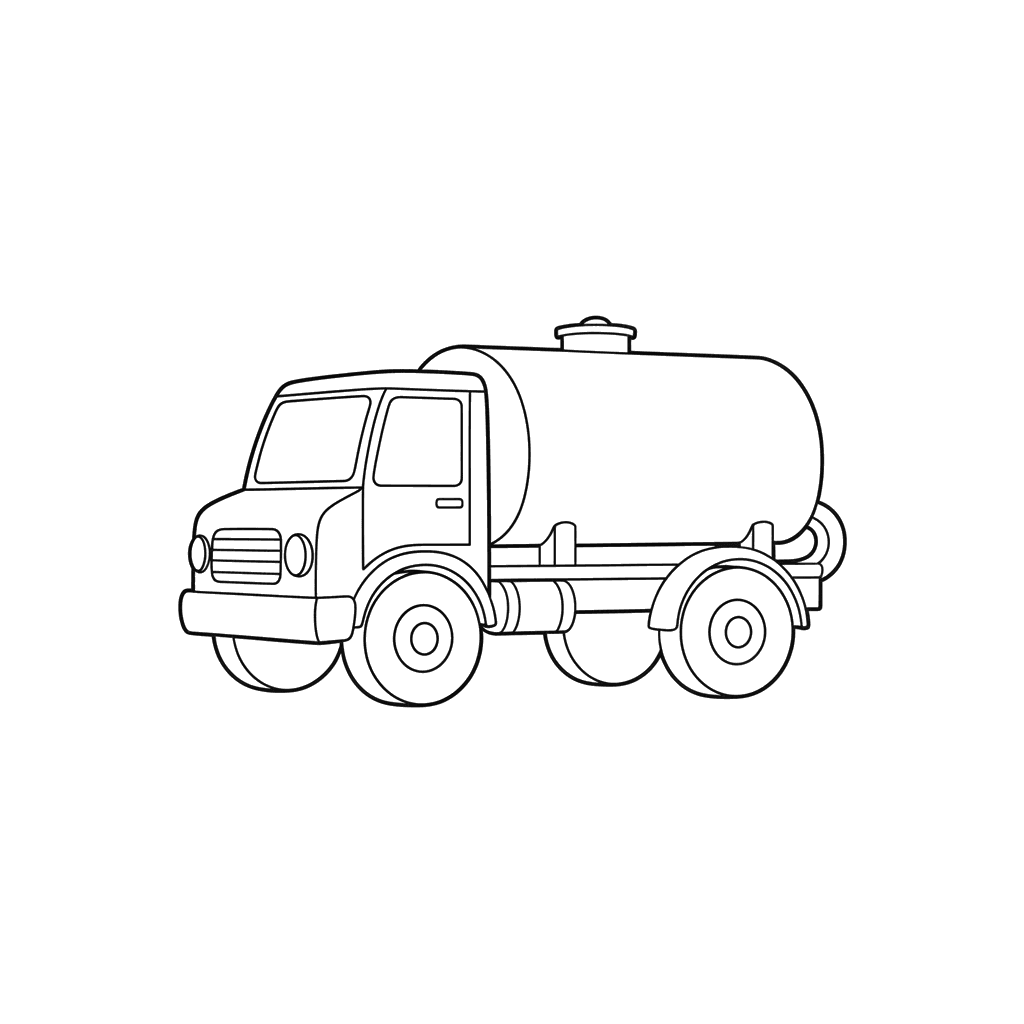 Water Tank Truck Coloring Page