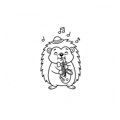 Hedgehog Playing Saxophone