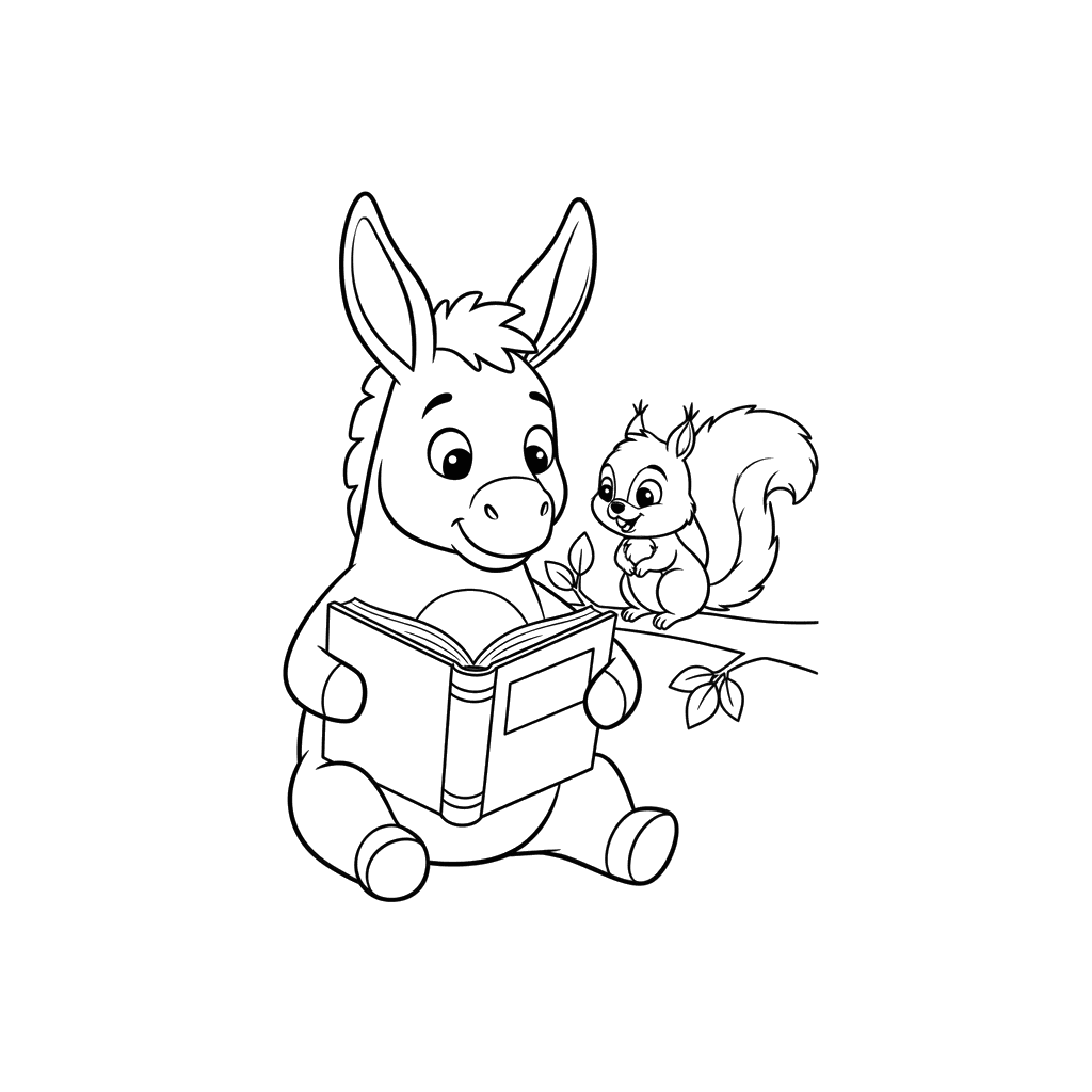 Donkey and Squirrel Reading Time