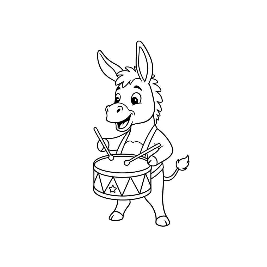 Donkey Playing a Drum