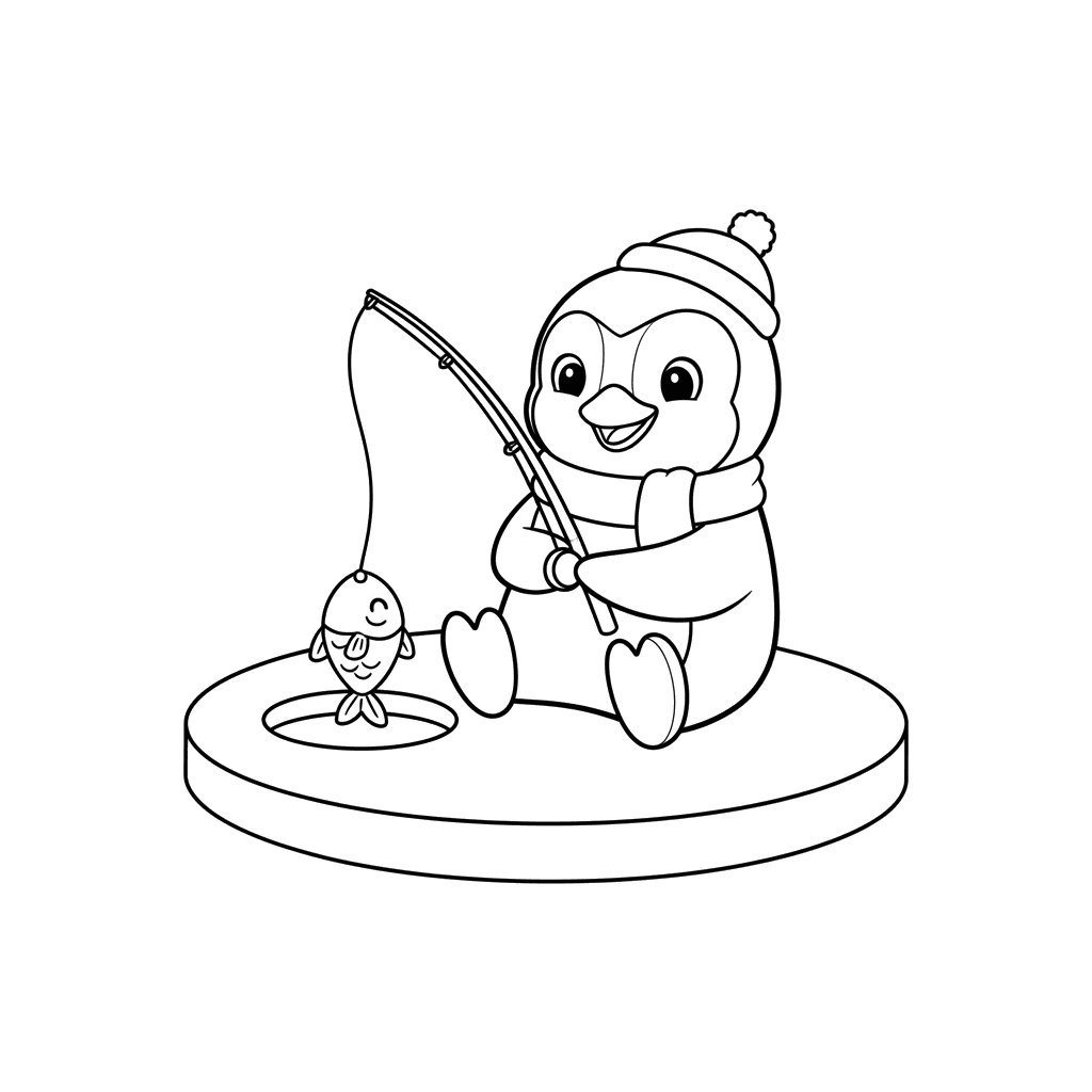 Penguin Ice Fishing Fun