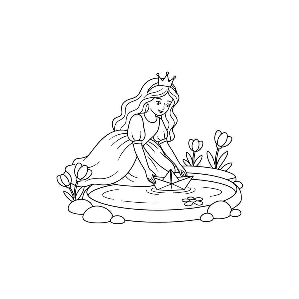 Princess with a Paper Boat