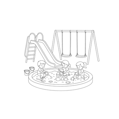Coloriage Aire de Jeux pour Enfants
