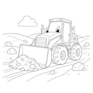 Powerful Bulldozer Coloring Page