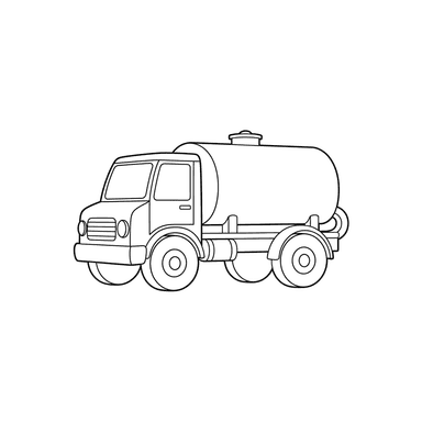Water Tank Truck Coloring Page